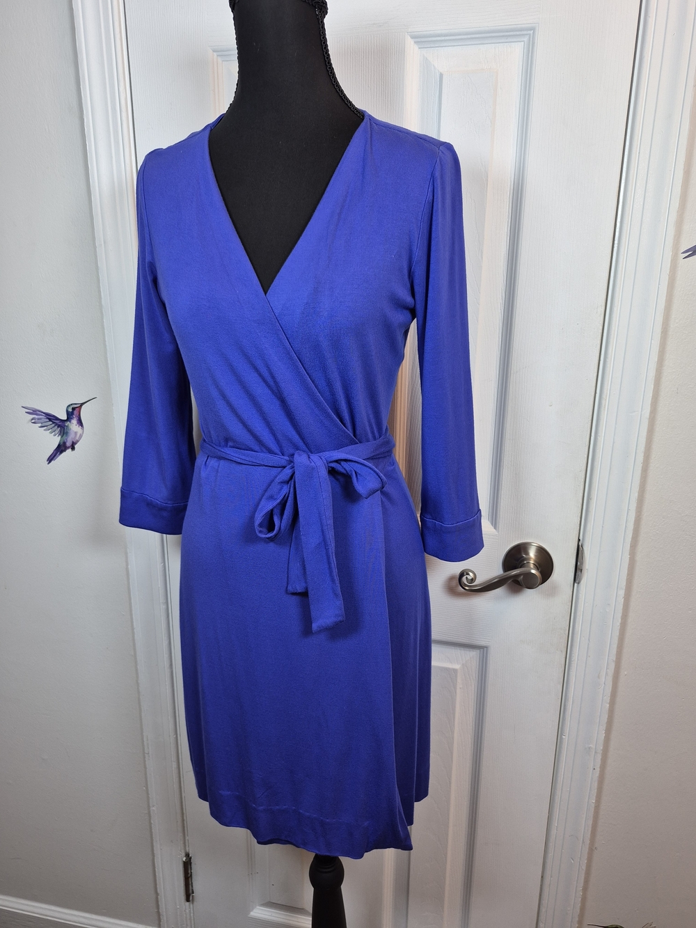Diane Von Furstenberg Cobalt Blue Wrap Dress Royal Blue Jersey Office Classic 4